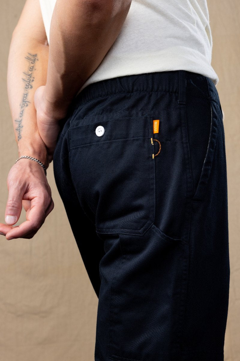 Navy Cotton Twill Double Knee Rugby Pant