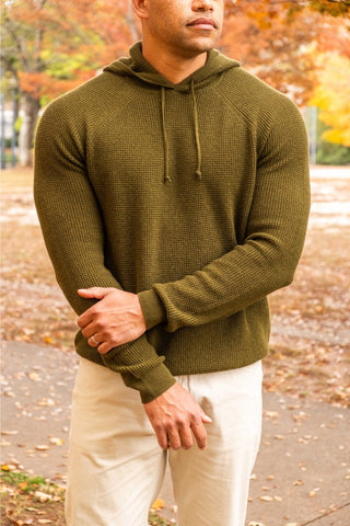 Oak Cashmere Thermal Stitch Hoodie
