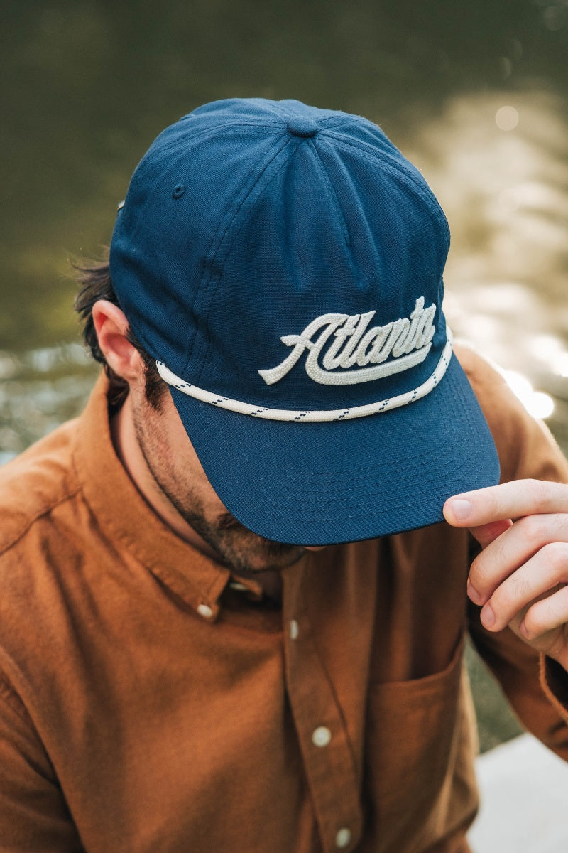 Navy Atlanta Chain Stitch Hat