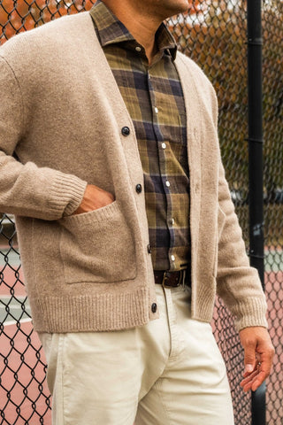 Plaid Green, Black and White Flannel Shirt