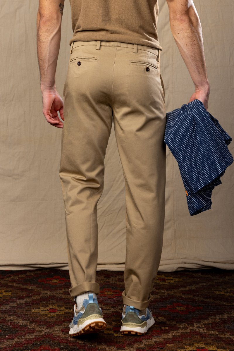 Japanese Twill Tab Front Chino in Wheat