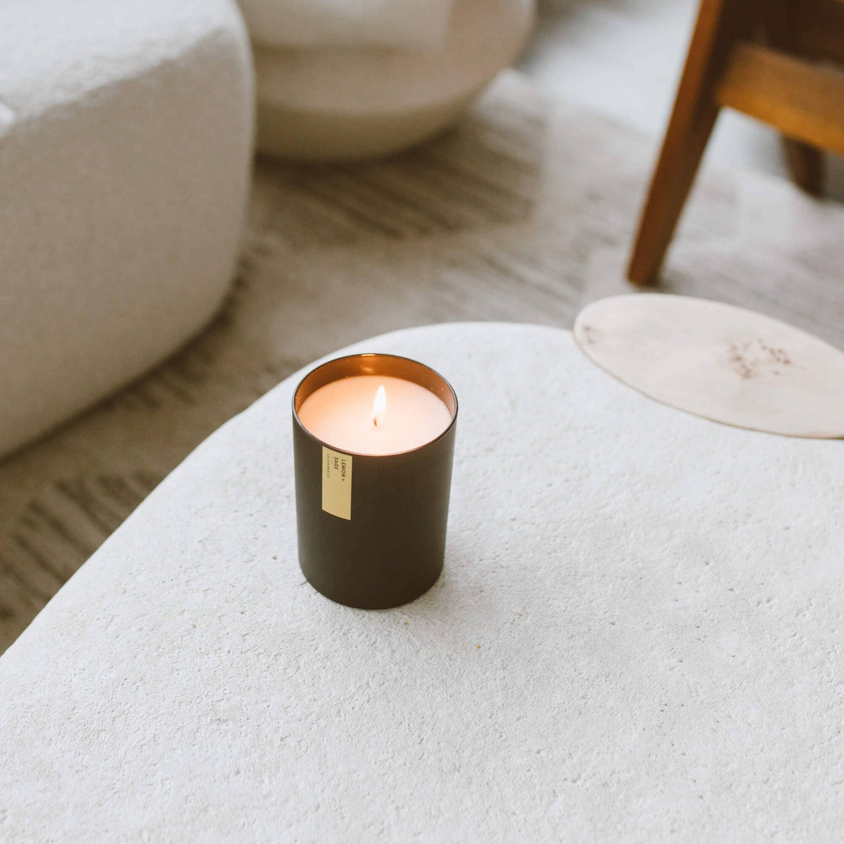 Lemon + Sage - Matte Black Tumbler Soy Candle