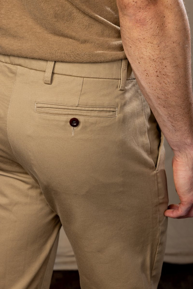 Japanese Twill Tab Front Chino in Wheat