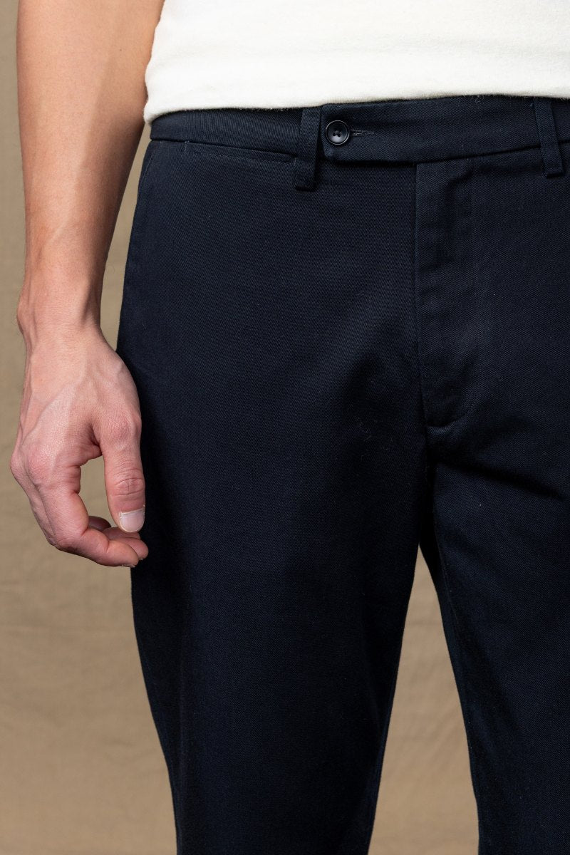 Japanese Twill Tab Front Chino in Navy