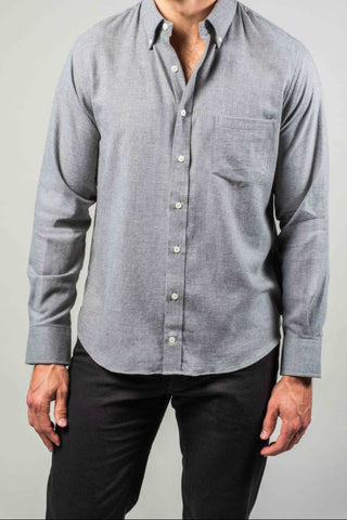 Heather Gray Brushed Spread Collar Sport Shirt
