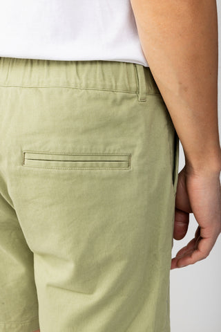 Brushed Cotton Stretch Shorts- Light Green (6.75" Inseam )