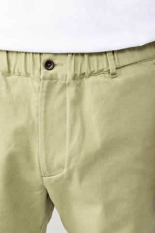 Brushed Cotton Stretch Shorts- Light Green (6.75" Inseam )