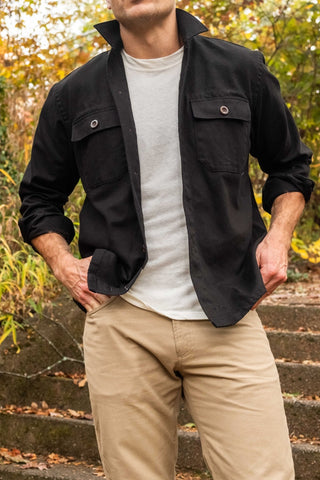 Black Twill Overshirt