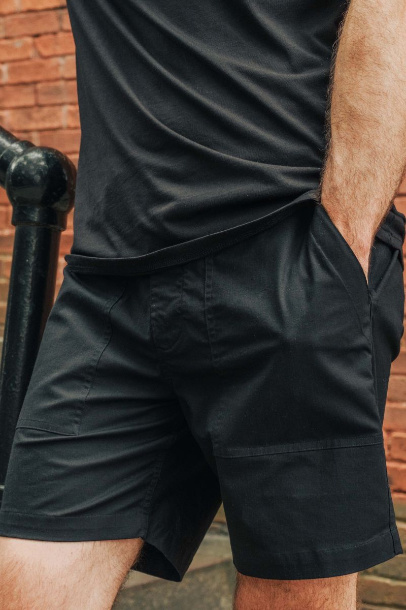 Black Ripstop Utility Shorts