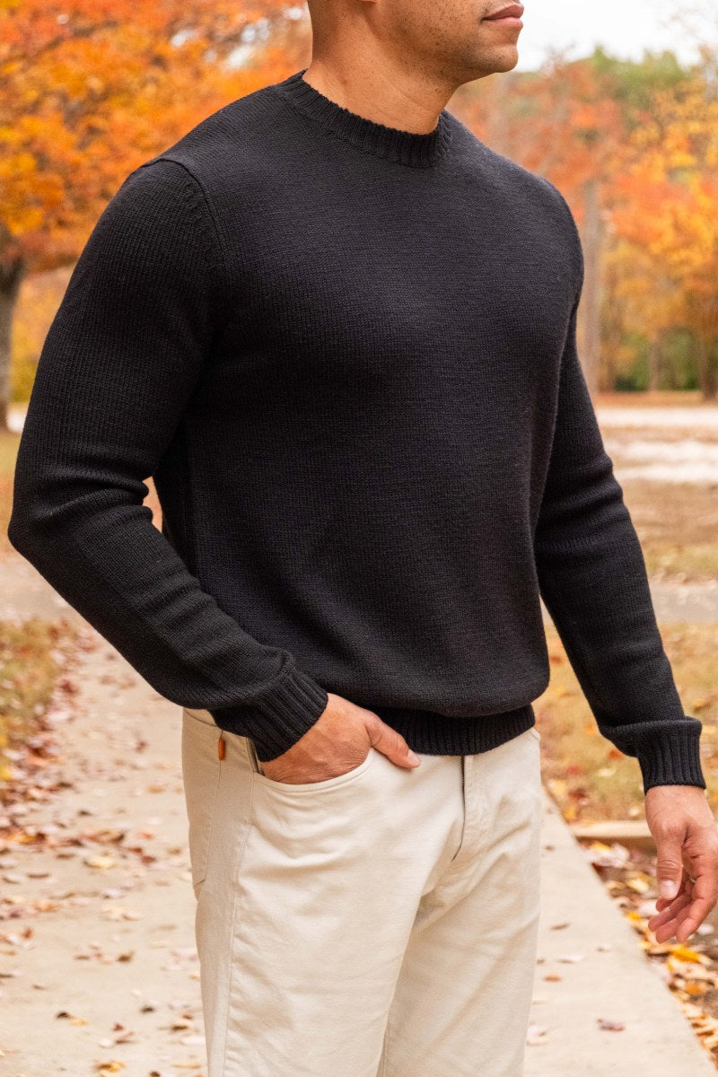 Black Merino Wool Crewneck jersey