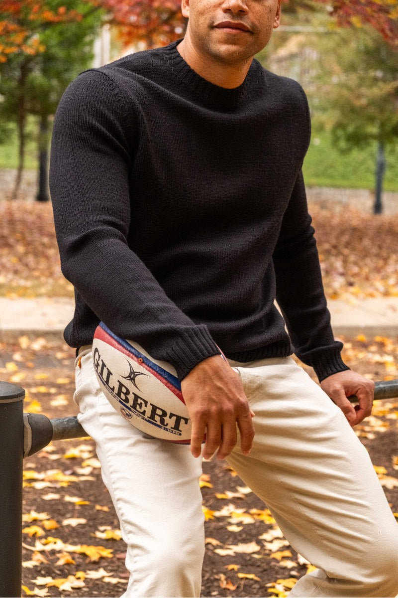 Black Merino Wool Crewneck jersey
