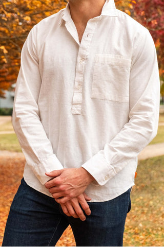 White Chambray Offside Pullover