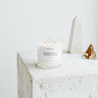 Evergreen + Eucalyptus - Glass Tumbler Soy Candle