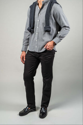 Heather Gray Brushed Spread Collar Sport Shirt
