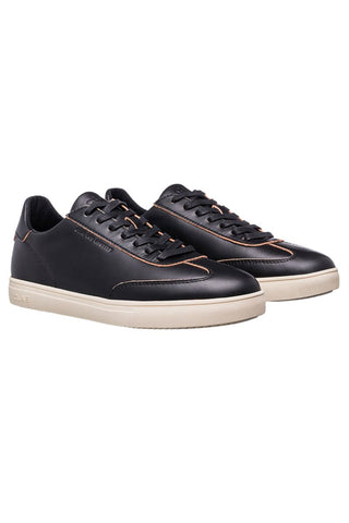 Clae Deane -Black Leather Raw Edge Sneaker