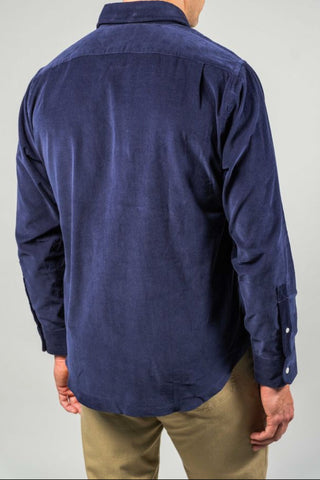 Navy Long Sleeve Corduroy Shirt