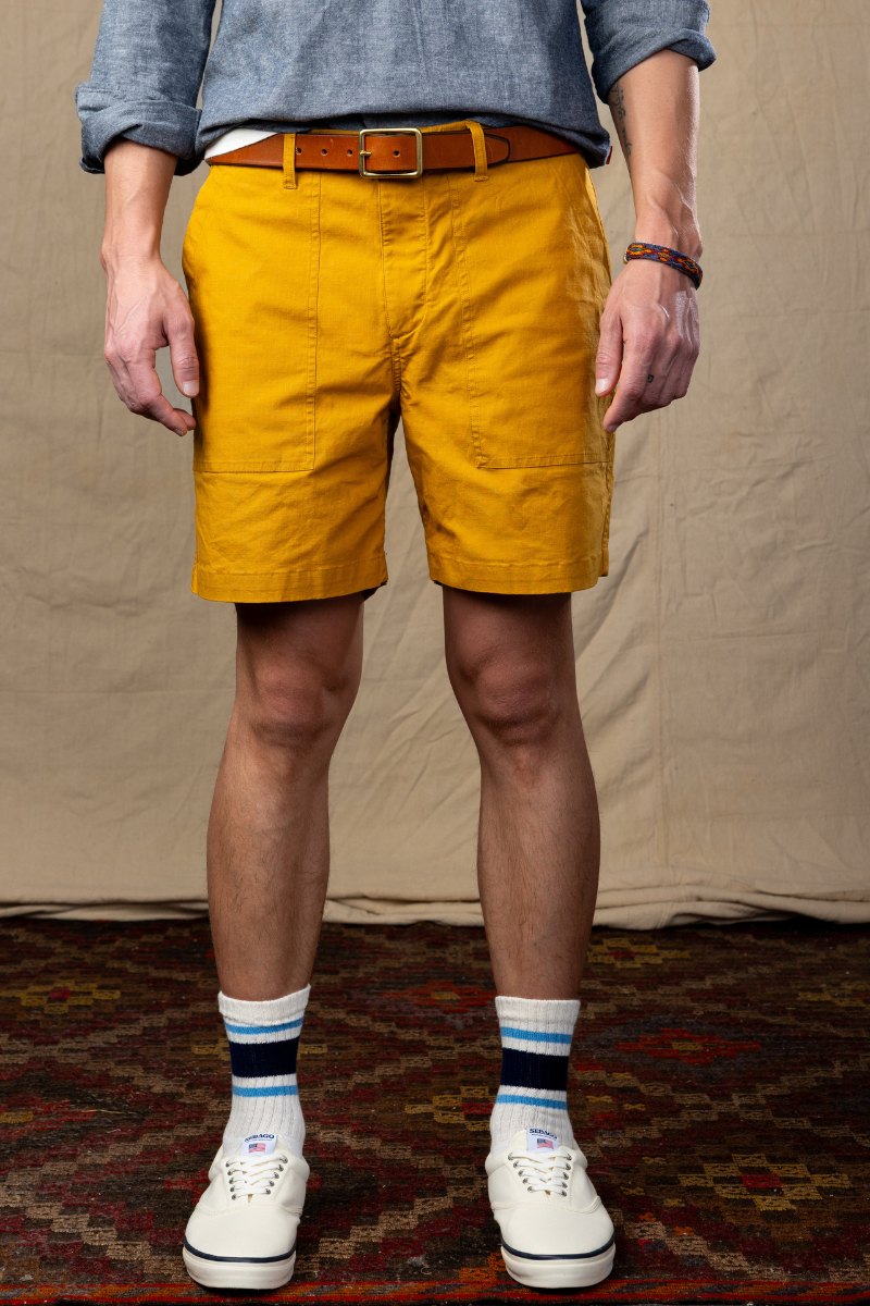 Mustard Ripstop Utility Shorts