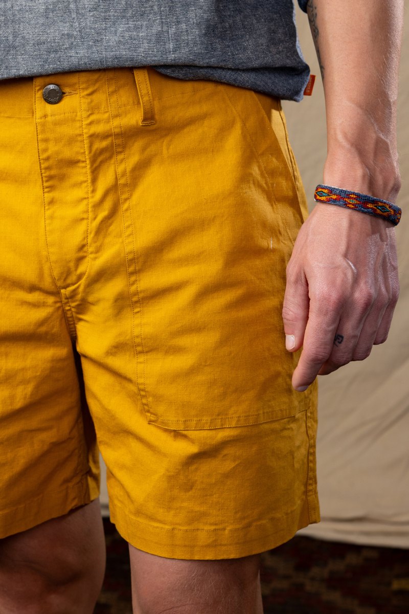 Mustard Ripstop Utility Shorts