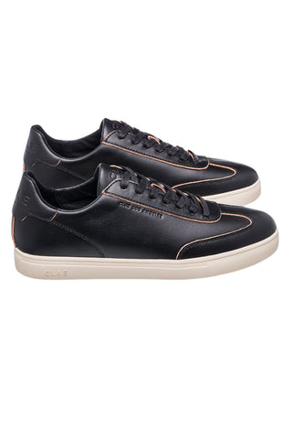 Clae Deane -Black Leather Raw Edge Sneaker