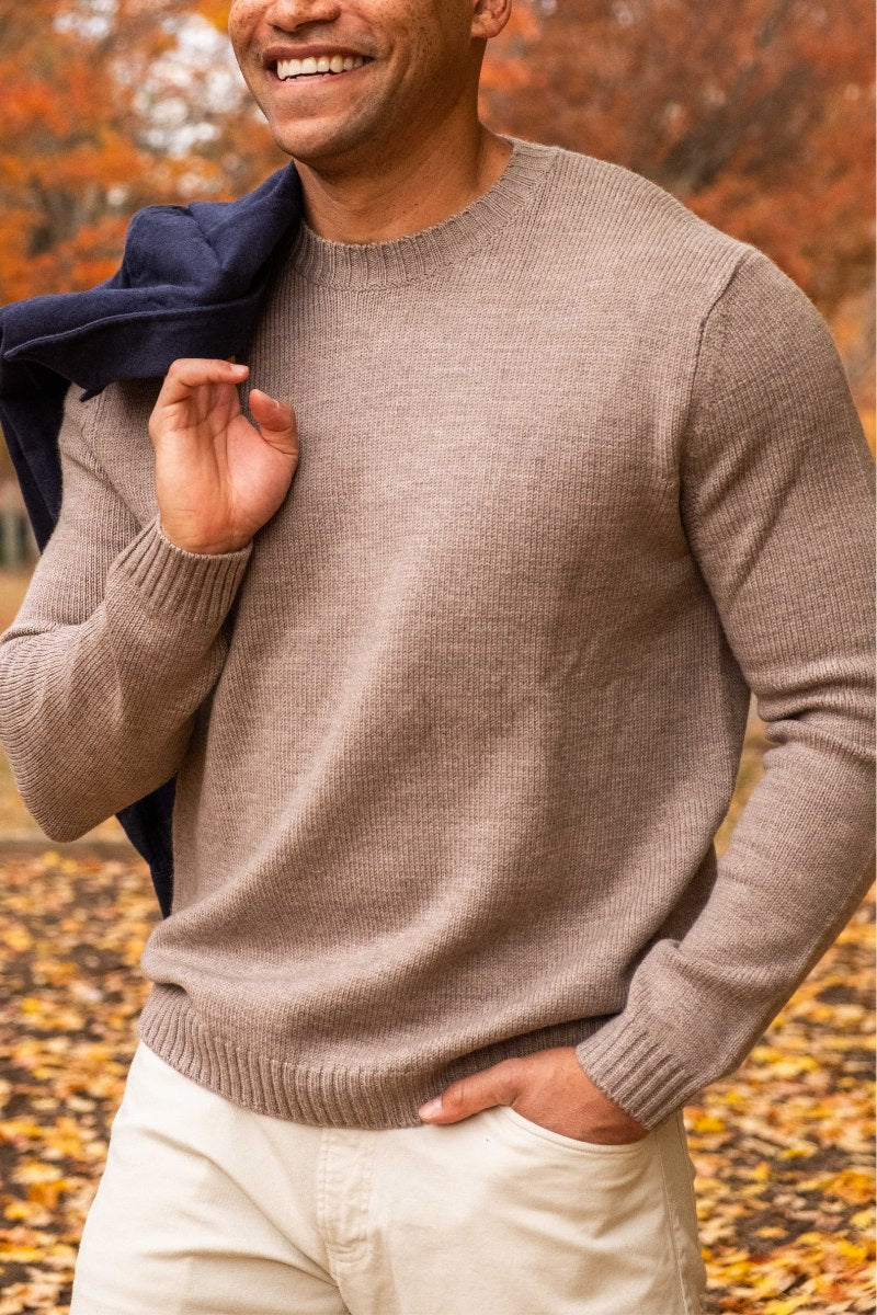 Wheat Merino Wool Crewneck jersey