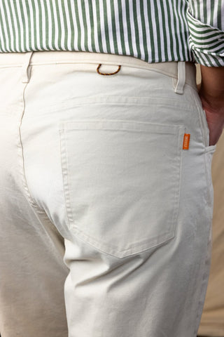 Athletic Straight Fit Japanese Canvas 5-Pocket Pants In Stone