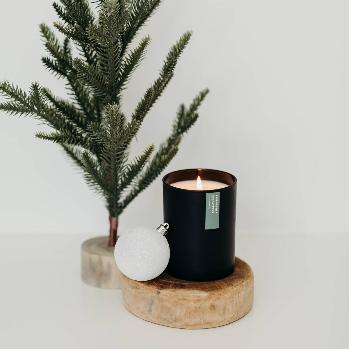 Evergreen + Eucalyptus - Matte Black Tumbler Soy Candle