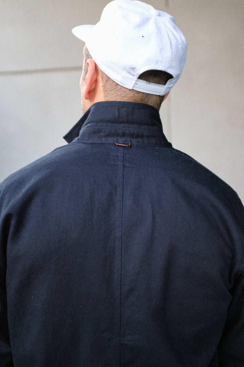 Navy Cotton Linen Twill Chore Coat