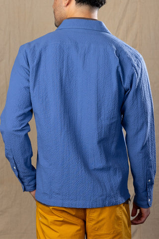 Steel Blue Long Sleeve Camp Collar