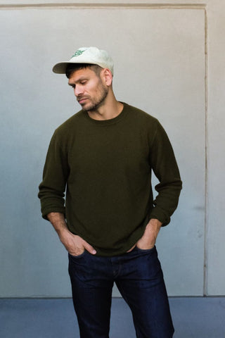 Oak Diamond Weave Cashmere Blend Crewneck