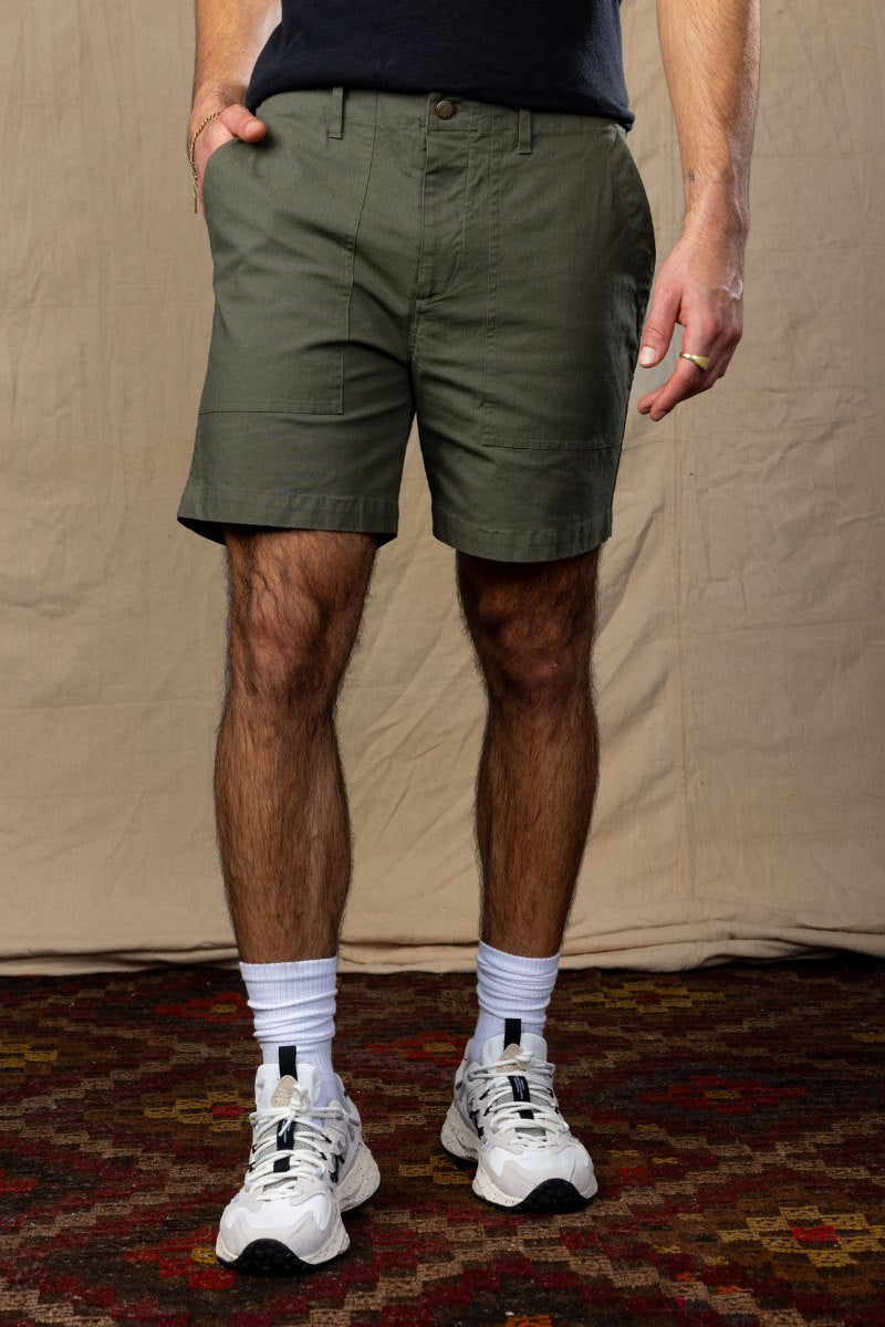 Olive Ripstop Utility Shorts