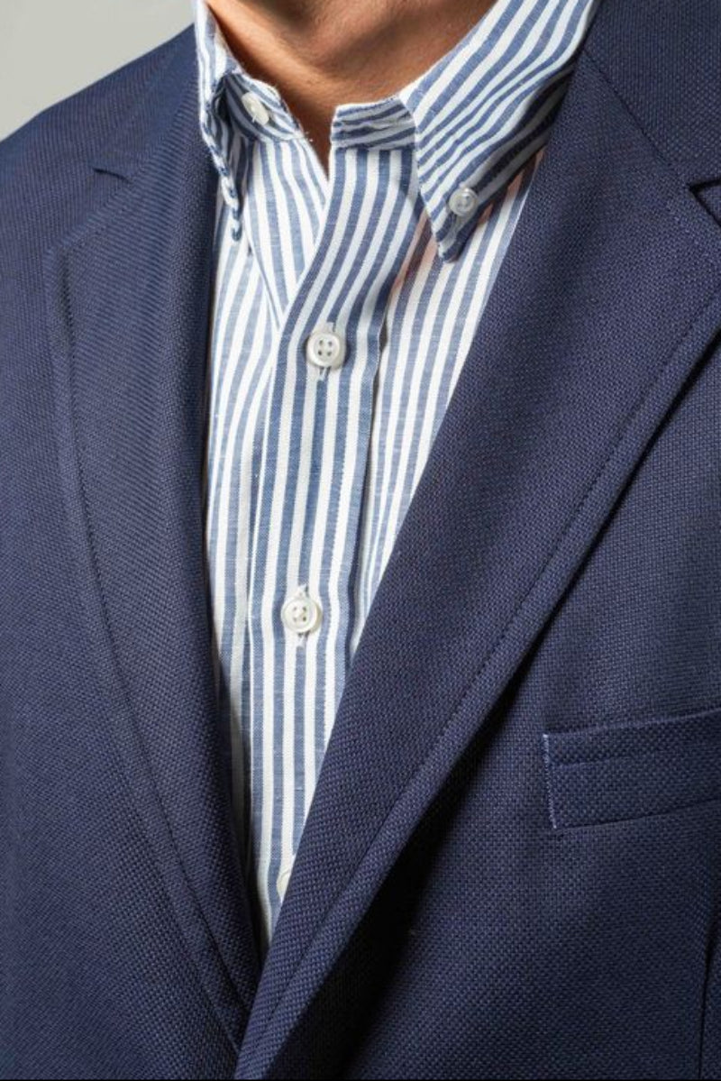 Postgame Unstructured Blazer in Navy Italian Wool Hopsack