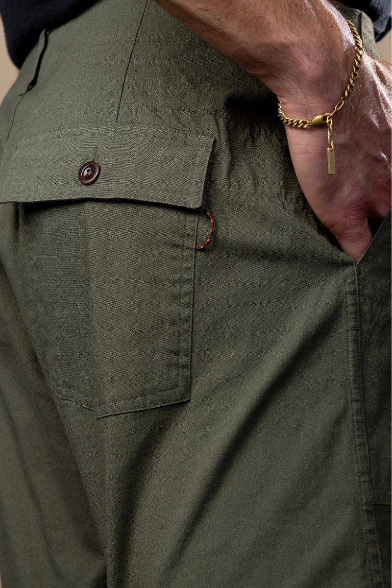Olive Ripstop Utility Shorts
