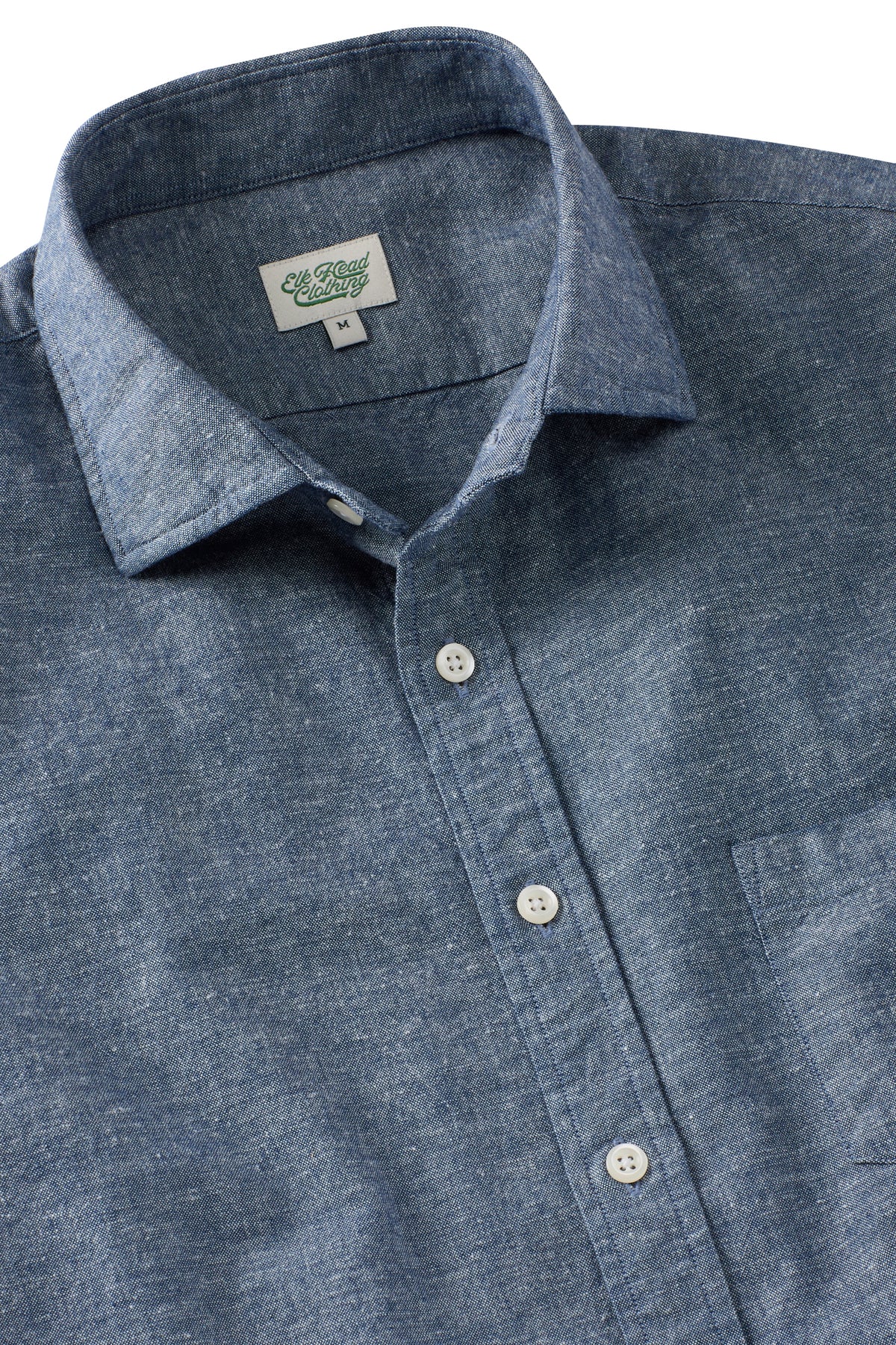 Chambray Spread Collar Sport Shirt