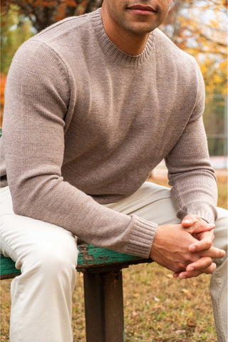 Wheat Merino Wool Crewneck jersey