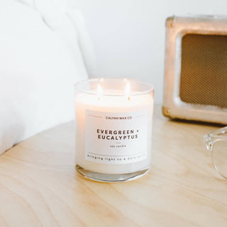 Evergreen + Eucalyptus - Glass Tumbler Soy Candle