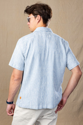 Coastal Stripe Gauze Camp Collar