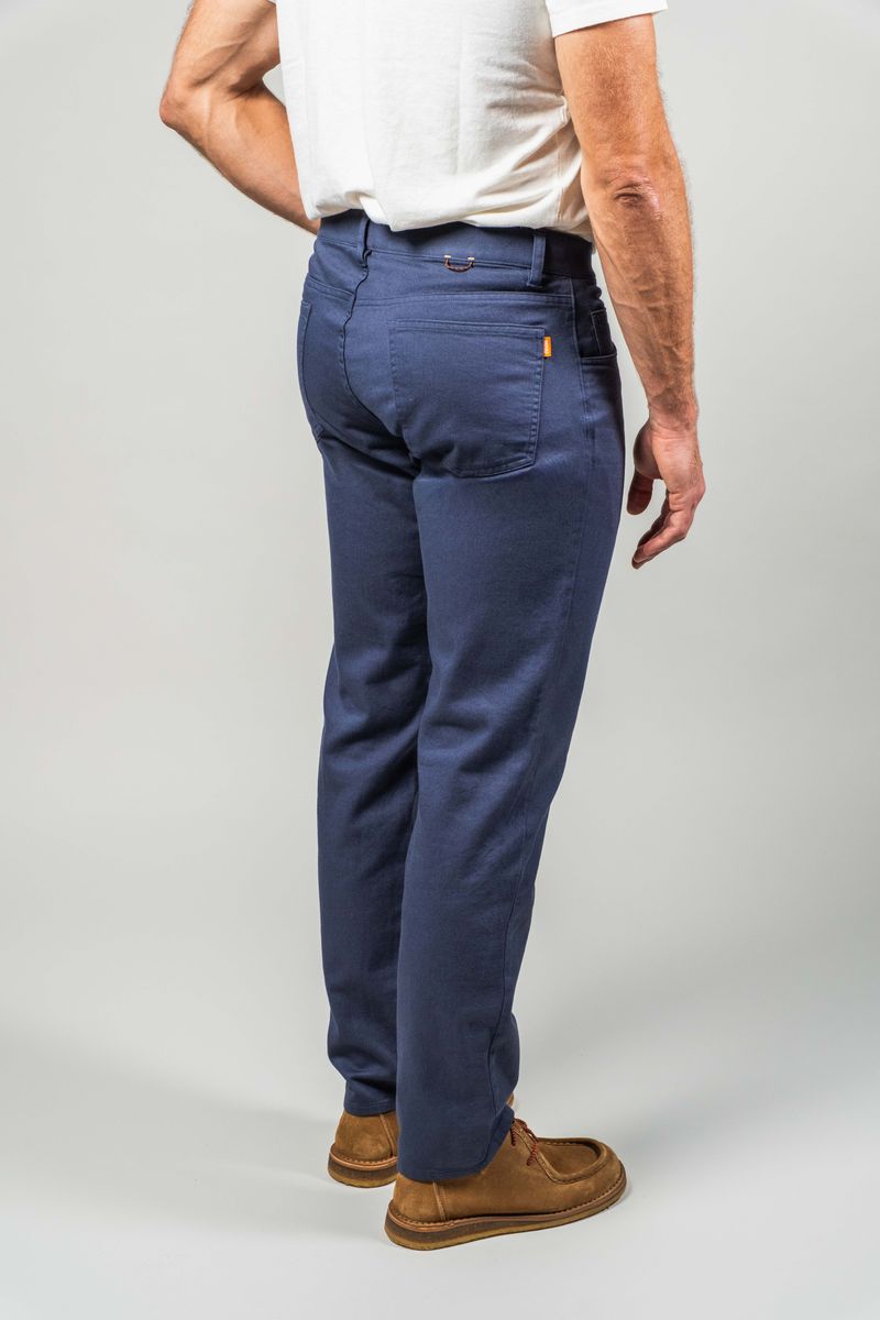 Athletic Straight Fit Japanese Cotton Twill 5-Pocket Pants In Denim