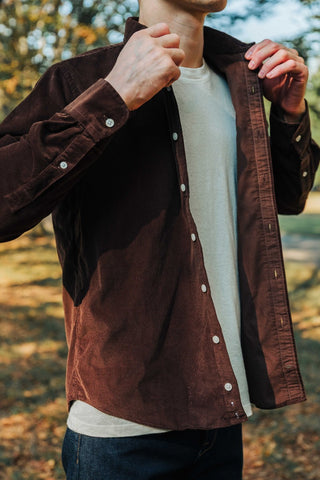 Brown Long Sleeve Corduroy Shirt
