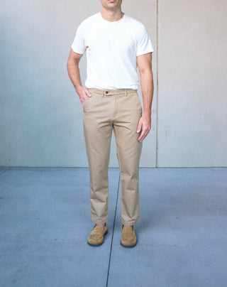 Japanese Twill Tab Front Chino in Wheat