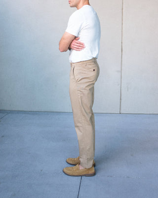 Japanese Twill Tab Front Chino in Wheat