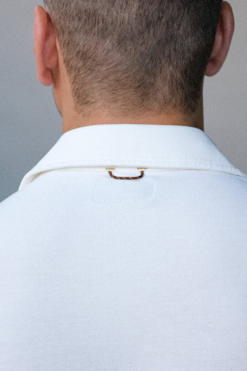 Sideline Pique Polo in Ivory