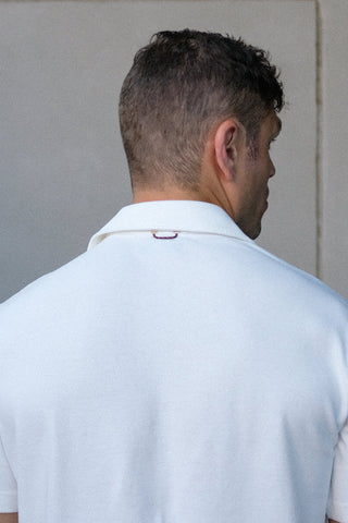Sideline Pique Polo in Ivory