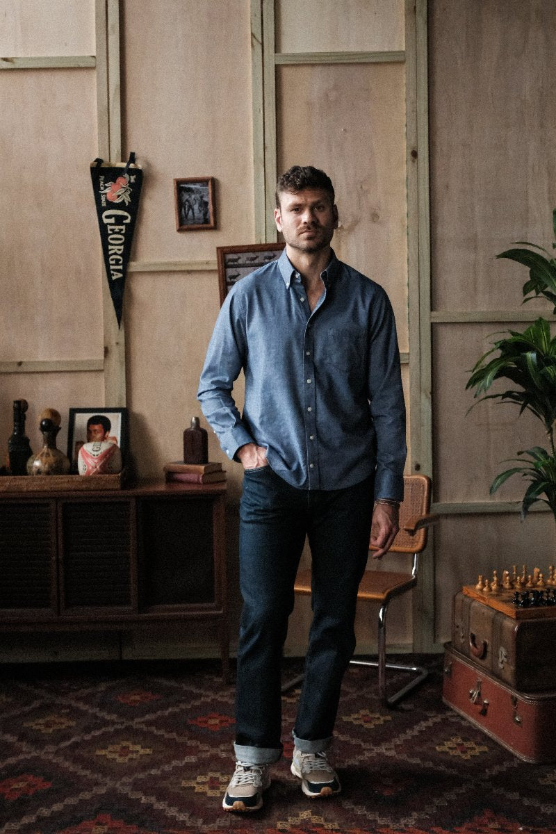 Navy Flannel Sport Shirt