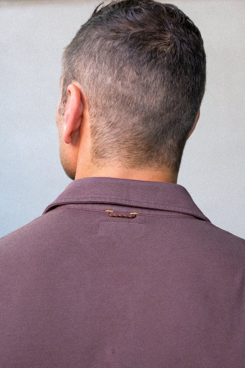 Sideline Pique Polo in Brown