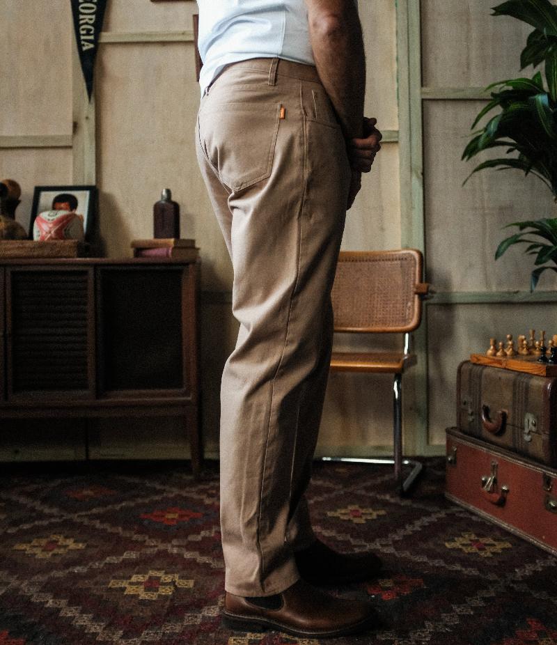 Original Straight Fit Japanese Canvas 5-Pocket Pants In Sand