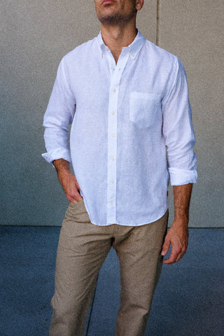 White Linen Sport Shirt