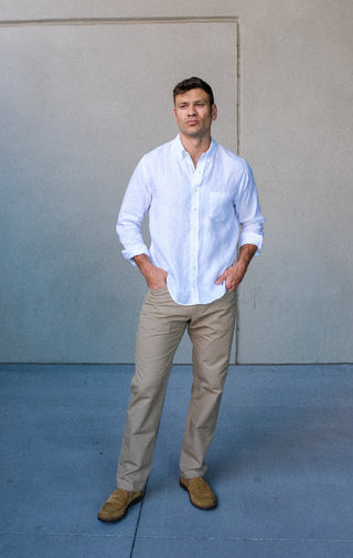 White Linen Sport Shirt