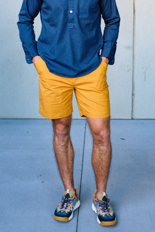 Mustard Ripstop Utility Shorts