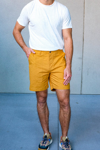 Mustard Ripstop Utility Shorts