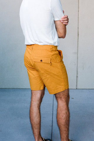 Mustard Ripstop Utility Shorts